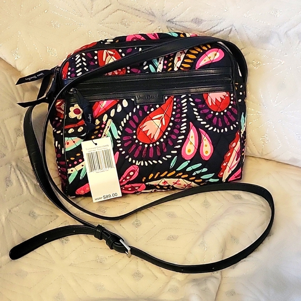 Vera Vradley Blue Painted Paisley cross body handbag purse
